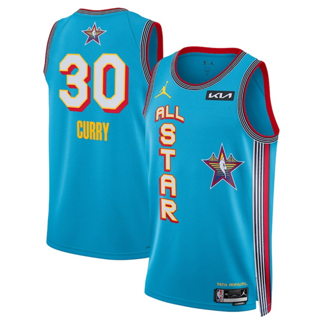 2025 All-Star #30 Stephen Curry Light Blue Stitched Jersey - Zenithce