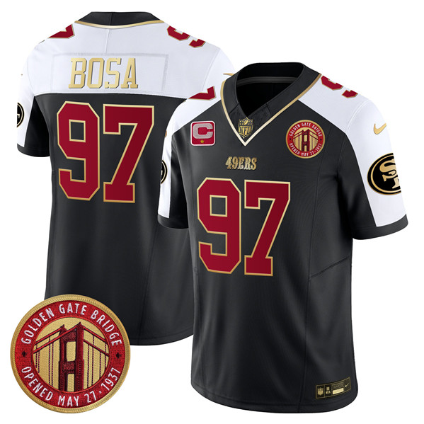 San Francisco 49ers #97 Nick Bosa Balck F.U.S.E. Golden Gate Bridge With 1-Star C Patch Alternate Vapor Limited Stitched Jersey - Zenithce