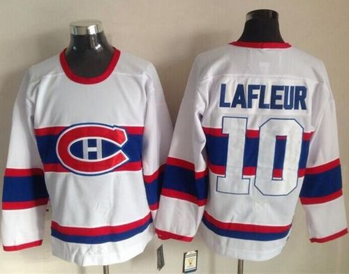 Canadiens #10 Guy Lafleur White CCM Throwback Stitched Jersey - Zenithce