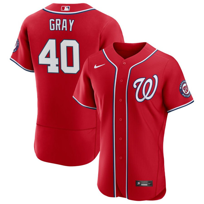 Washington Nationals #40 Josiah Gray Red Flex Base Stitched Jersey - Zenithce