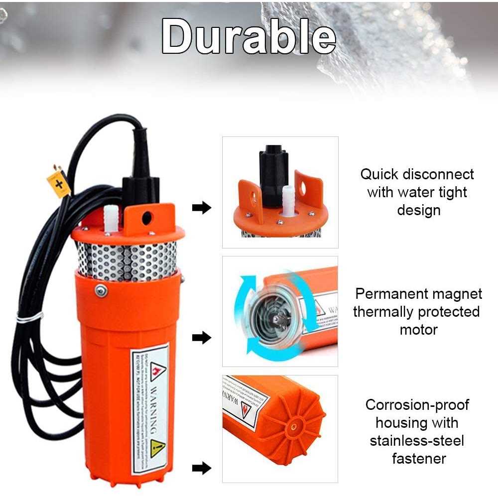 ECO-WORTHY Submersible Well Water Pump with 10ft Cable 1.6GPM - Zenithce