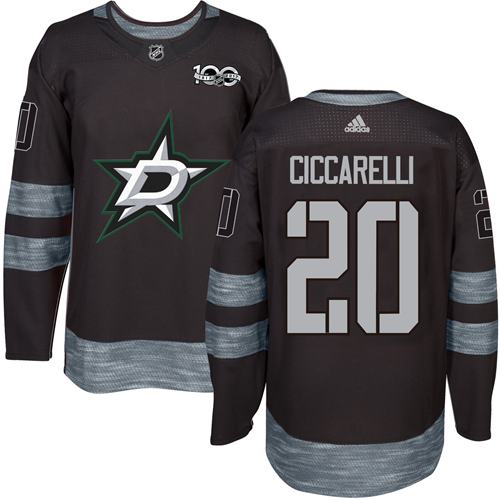 Stars #20 Dino Ciccarelli Black 1917-2017 100th Anniversary Stitched Jersey - Zenithce
