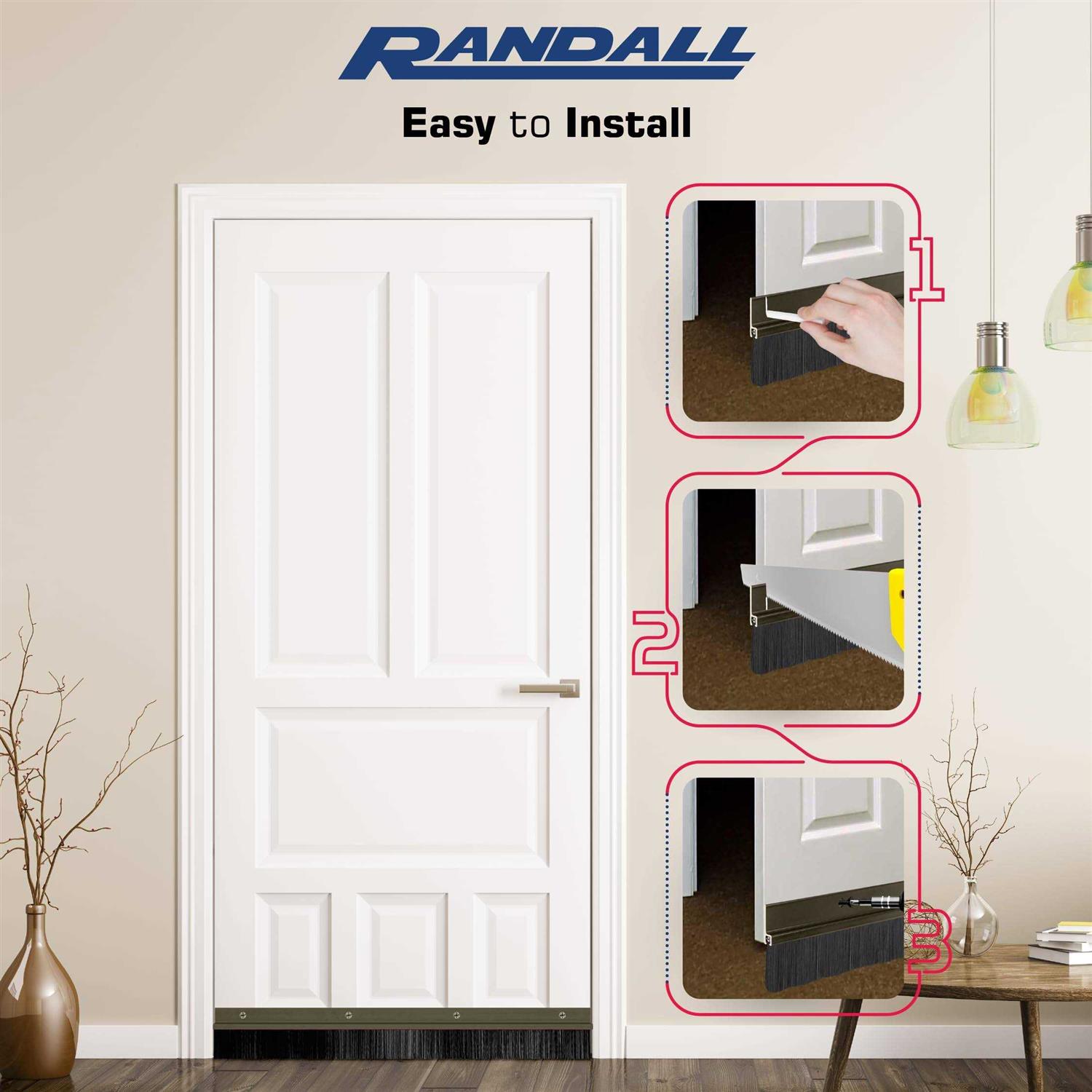 Randall Manufacturing Co., Inc Brush Sweep Door Sweep 1 1/2 Black Brush - Zenithce
