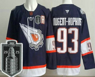 Edmonton Oilers #93 Ryan Nugent Hopkins Navy Alternate 2025 Stanley Cup Final Authentic Jersey - Zenithce