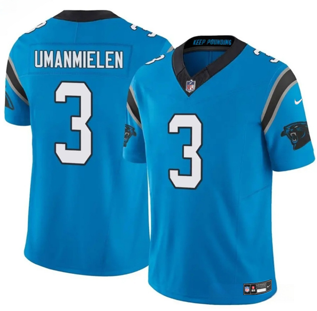 Carolina Panthers #3 Princely Umanmielen Blue 2025 F.U.S.E. Vapor Limited Stitched Jersey - Zenithce