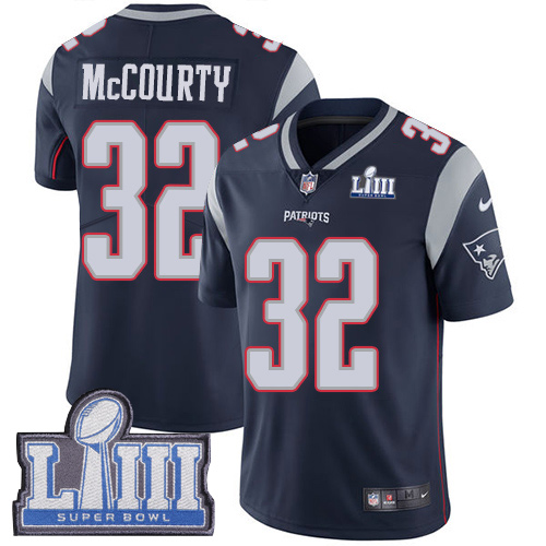 New England Patriots #32 Devin McCourty Navy Blue Super Bowl LIII Vapor Untouchable Limited Stitched Jersey - Zenithce