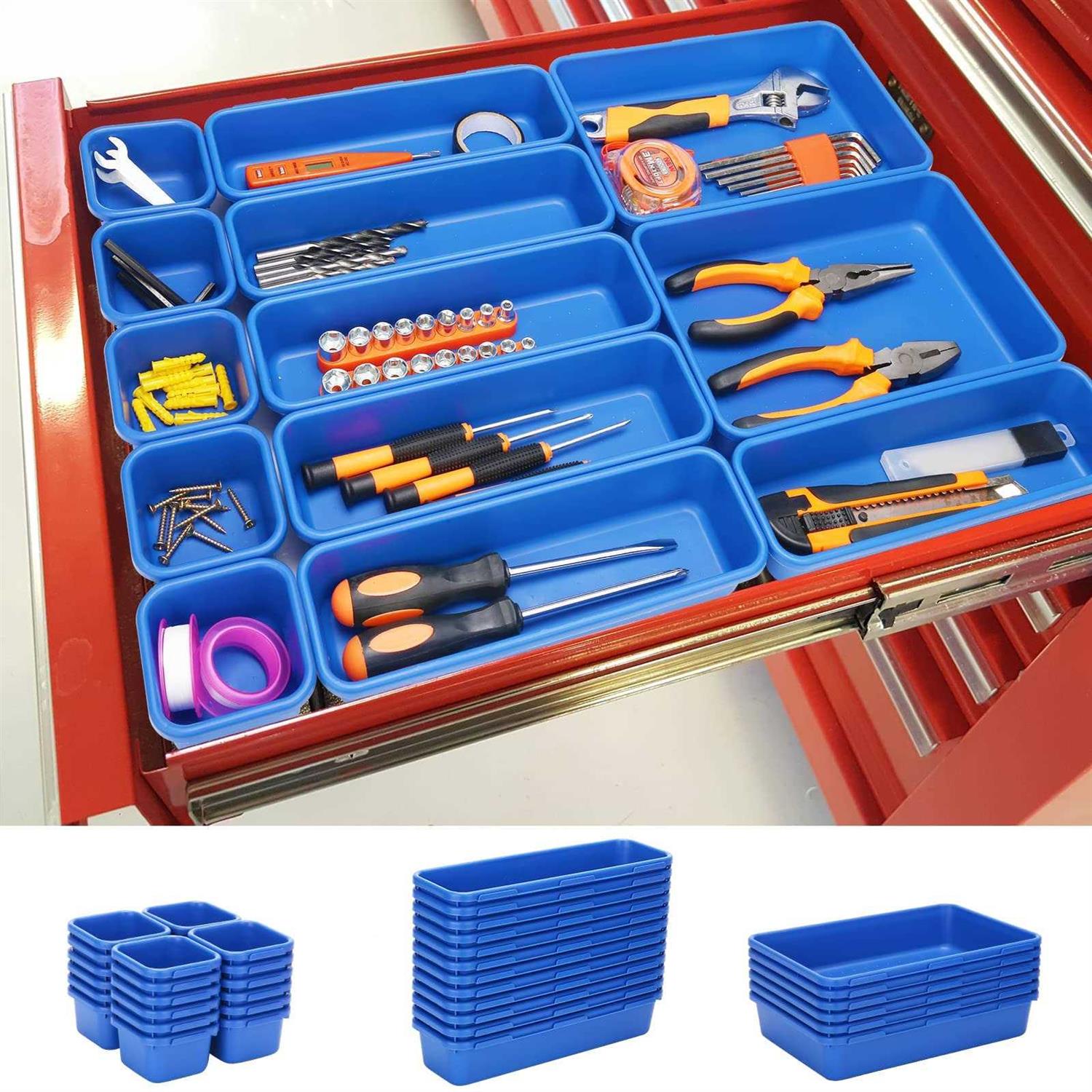KeFanta 42 Pack Tool Box Organizer Tool Tray Dividers, Rolling Tool Chest Cart Cabinet Workbench Desk Drawer Organization and Storage for Hardware - Zenithce