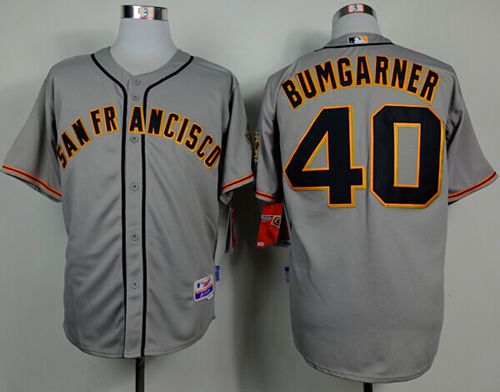Giants #40 Madison Bumgarner Grey Cool Base Stitched Jersey - Zenithce