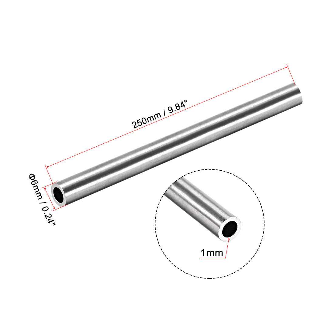 Harfington 304 Stainless Steel Round Tubing Straight Tube - Zenithce