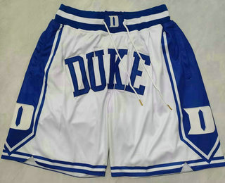 Duke Blue Devils White Just Don Shorts - Zenithce