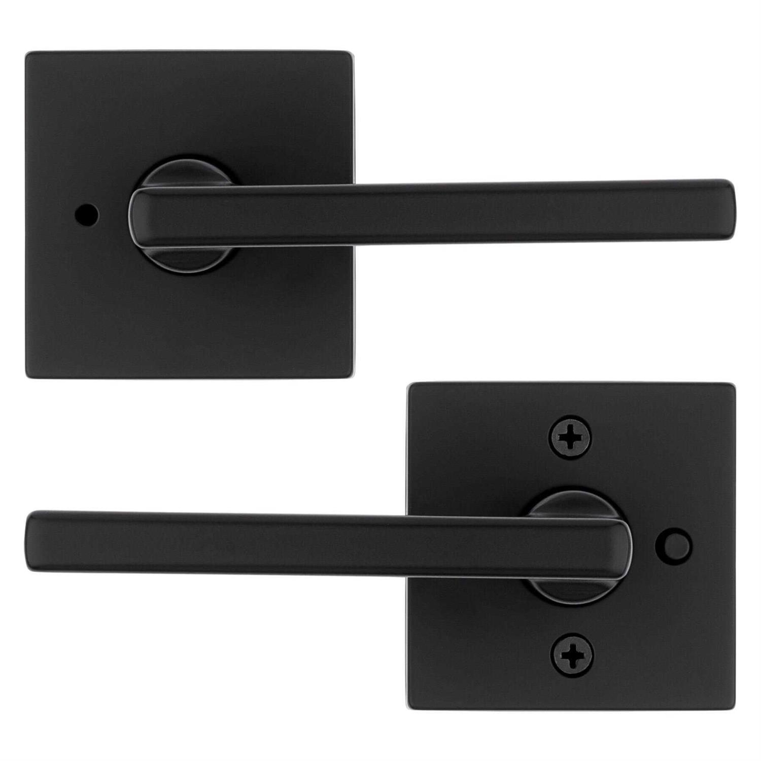 Kwikset Halifax Matte Black Steel Passage Lever 720HFL SQT 514 CP - Zenithce