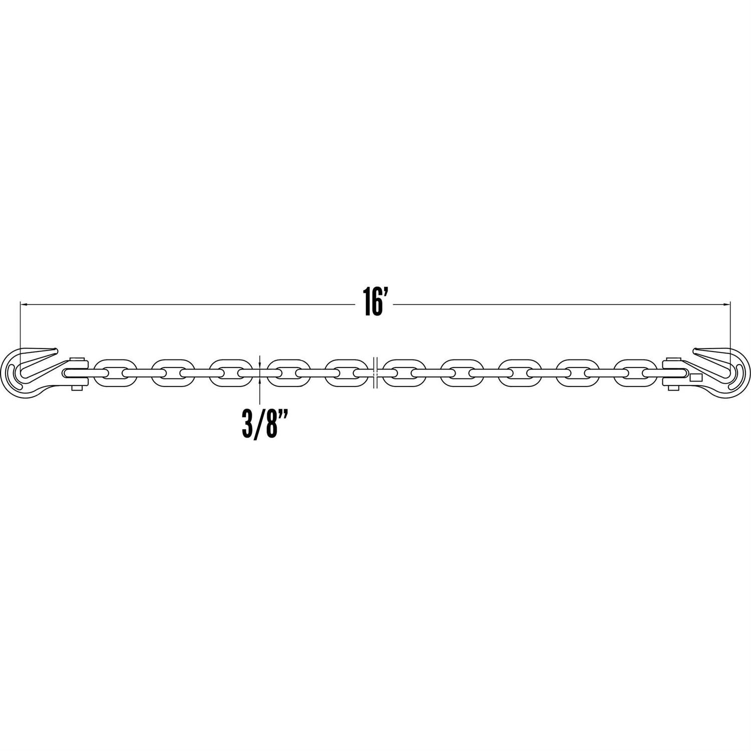 Us Cargo Control Tie Down Chain Assembly Clevis Grab Hooks - Zenithce