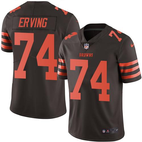 Browns #74 Cameron Erving Brown Stitched Limited Rush Nike Jersey - Zenithce