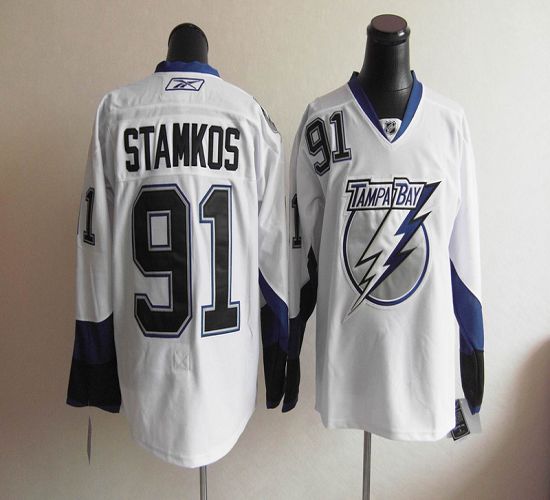 Lightning #91 Steven Stamkos White Stitched Jersey - Zenithce