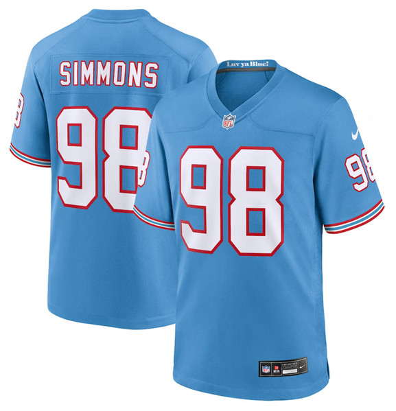 Tennessee Titans #98 Jeffery Simmons Light Blue Throwback Player Stitched Game Jersey - Zenithce