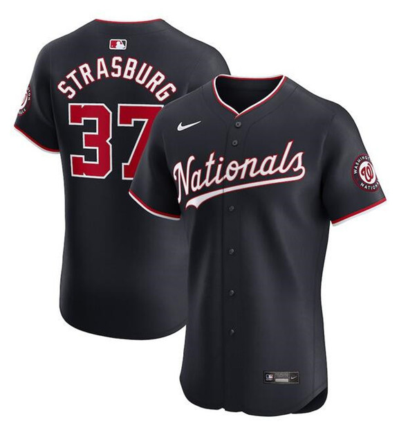 Washington Nationals #37 Stephen Strasburg Navy Alternate Elite Stitched Jersey - Zenithce