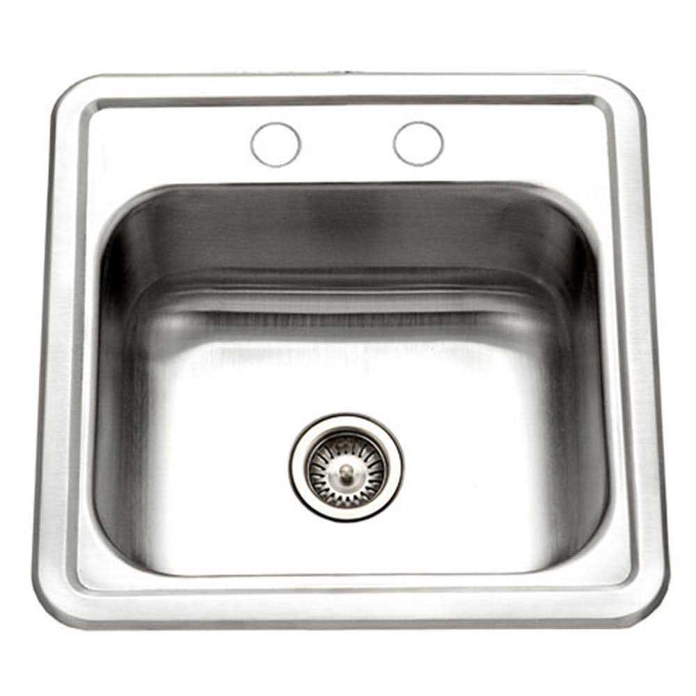 Houzer 1515-6BS-1 Hospitality Series Topmount Stainless Steel 2-Holes Bar/Prep Sink - Zenithce