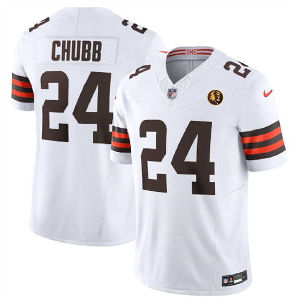 Cleveland Browns #24 Nick Chubb White 2023 F.U.S.E. With John Madden Patch Vapor Limited Stitched Jersey - Zenithce