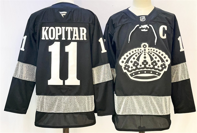 Los Angeles Kings #11 Anze Kopitar Black With C Patch Alternate Stitched Jersey - Zenithce