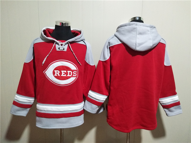 Cincinnati Reds Blank Red Ageless Must-Have Lace-Up Pullover Hoodie - Zenithce