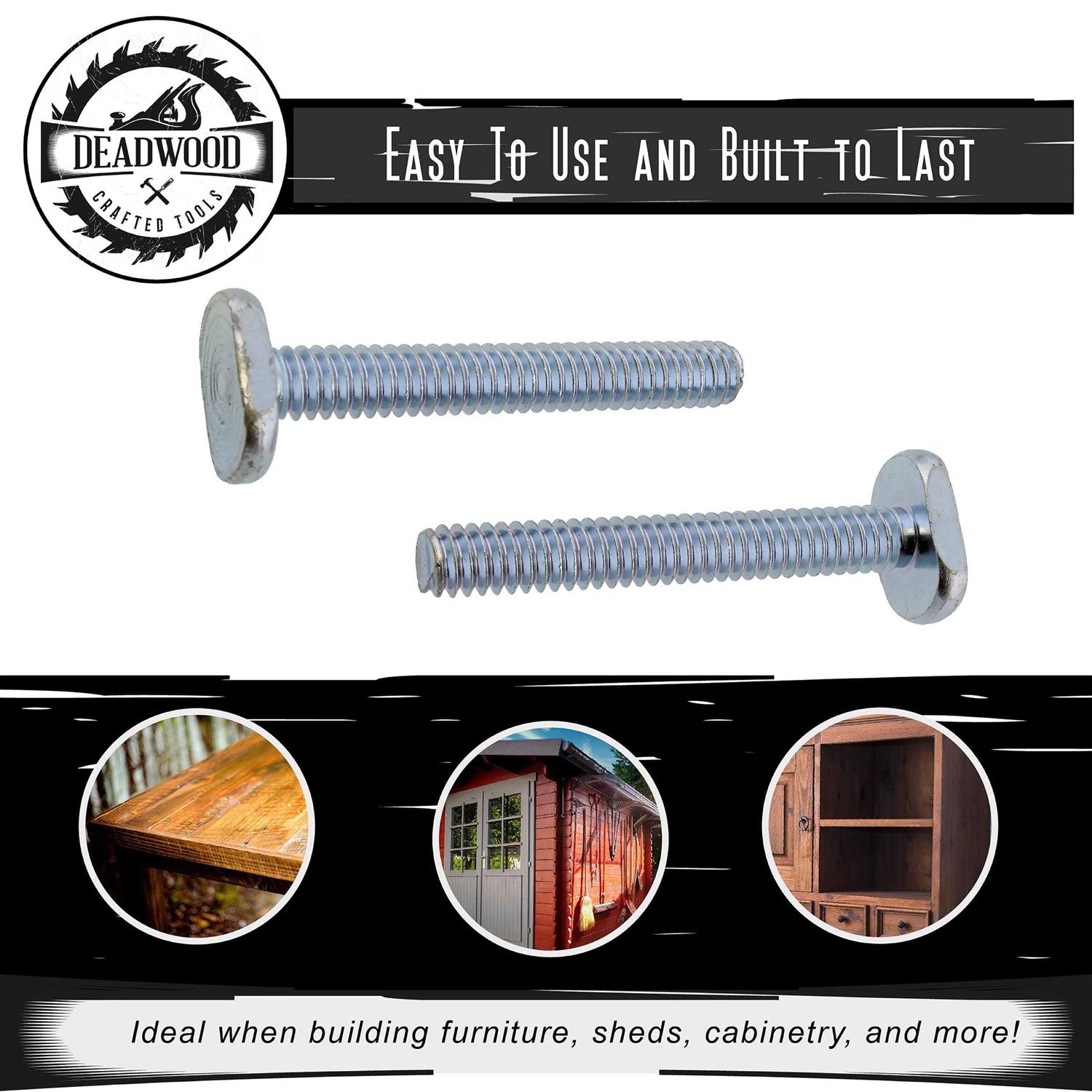 DCT Tee Bolt Set 20 Pack T Bolts Woodworking - Zenithce