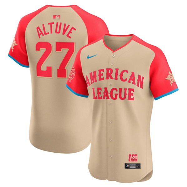 American League #27 Jose Altuve Cream 2024 All-Star Elite Stitched Jersey - Zenithce