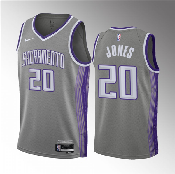 Sacramento Kings #20 Colby Jones Gray 2023 Draft City Edition Stitched Jersey - Zenithce