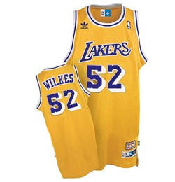Los Angeles Lakers #52 Jamaal Wilkes Yellow Swingman Throwback Jersey - Zenithce