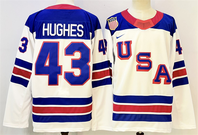 USA #43 Quinn Hughes White 2025-2026 Stitched Jersey - Zenithce