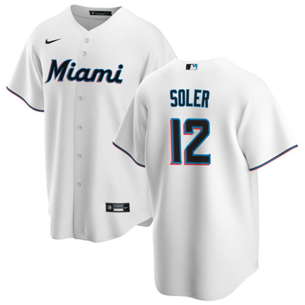 Miami Marlins #12 Jorge Soler White Cool Base Stitched Jersey - Zenithce