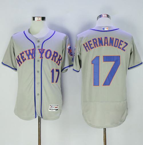 Mets #17 Keith Hernandez Grey Flexbase Authentic Collection Stitched Jersey - Zenithce