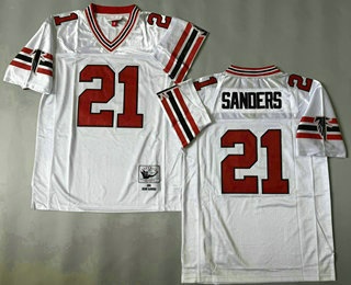 Atlanta Falcons #21 Deion Sanders White 1989 Throwback Jersey - Zenithce