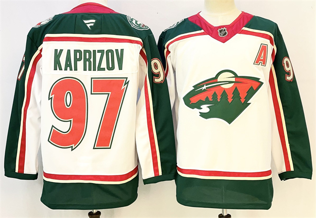 Minnesota Wild #97 Kirill Kaprizov White 2025 With A Patch 25th Anniversary Stitched Jersey - Zenithce