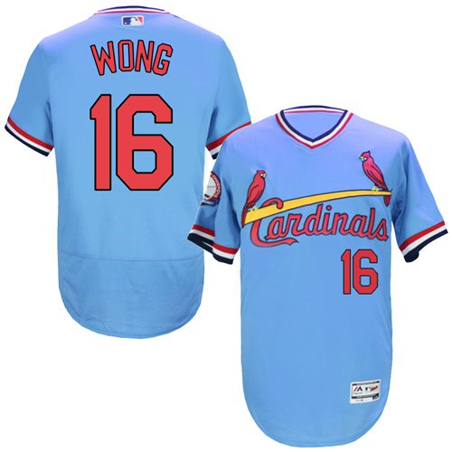 Cardinals #16 Kolten Wong Light Blue Flexbase Authentic Collection Cooperstown Stitched Jersey - Zenithce