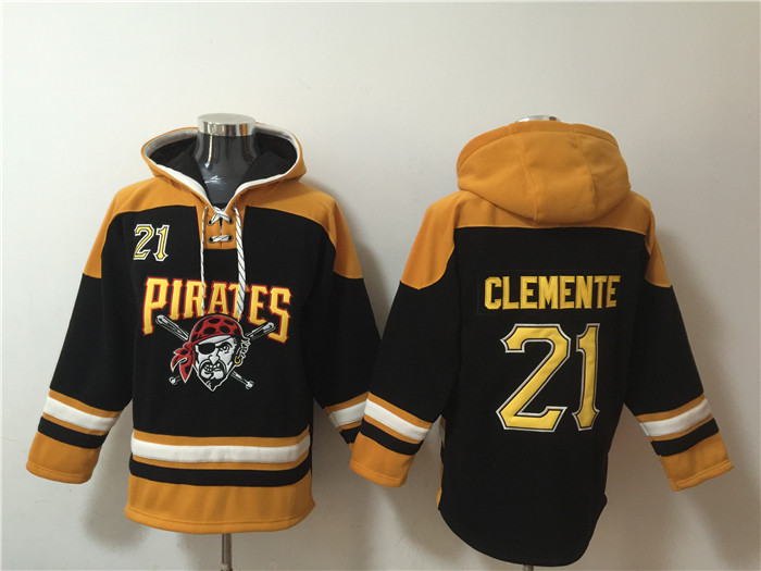 Pittsburgh Pirates #21 Roberto Clemente Ageless Must-Have Lace-Up Pullover Hoodie - Zenithce