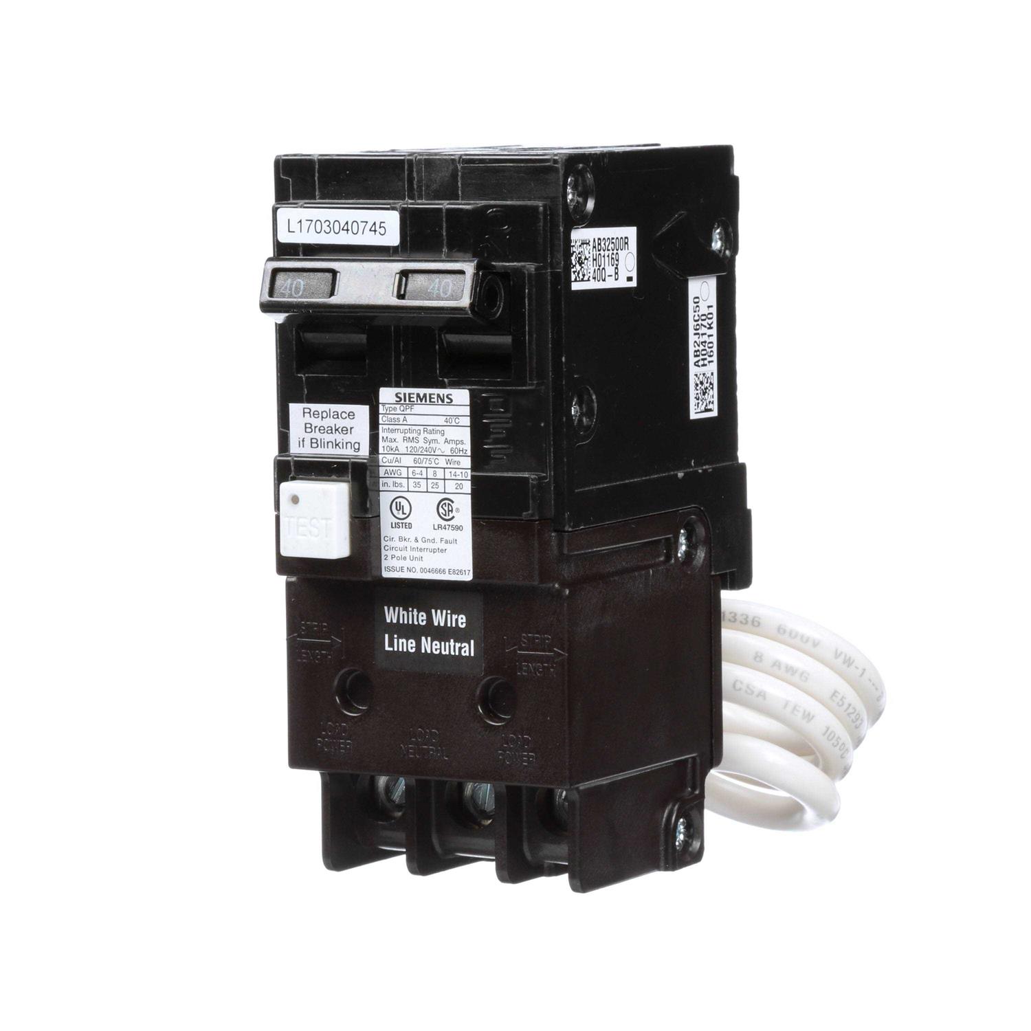Siemens 30 Amp Double Pole Type QPF2 GFCI Circuit Breaker QF230AP - Zenithce