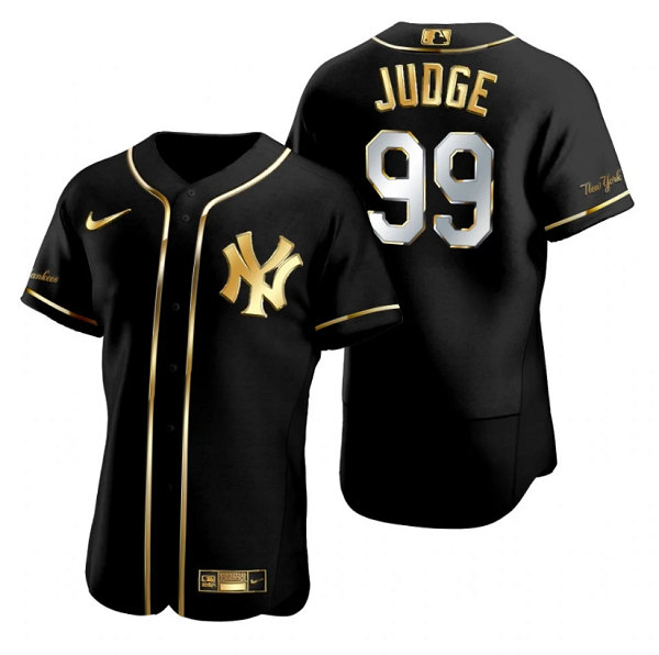 New York Yankees #99 Aaron Judge Black Gold Flex Base Stitched Baseball Jersey - Zenithce