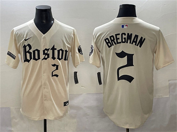 Boston Red Sox #2 Alex Bregman Cream Gothic Vapor Limited Stitched Jersey - Zenithce