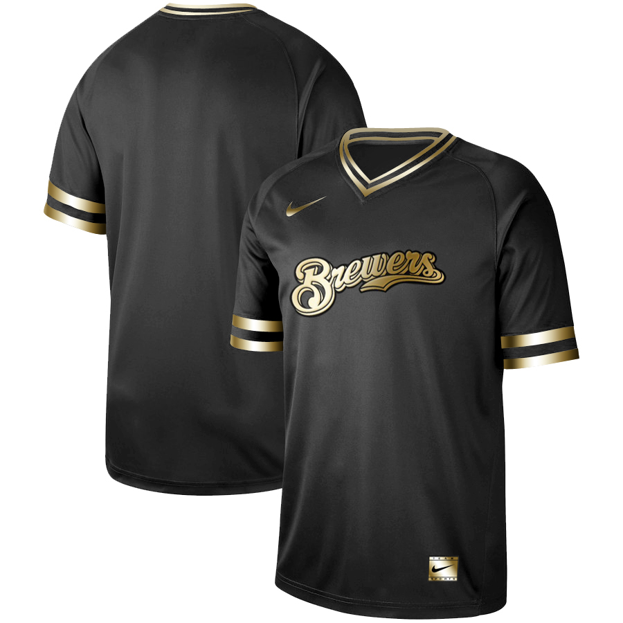Milwaukee Brewers Black Gold Stitched Jersey - Zenithce