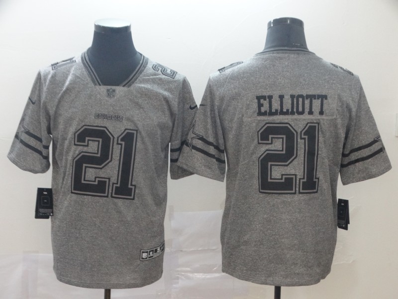 Dallas Cowboys #21 Ezekiel Elliott Grey Stitched Jersey - Zenithce
