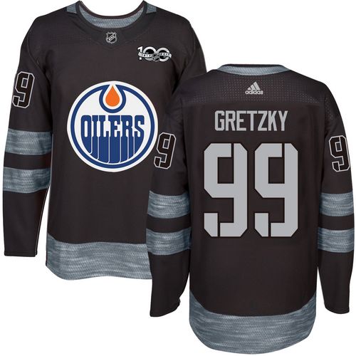 Oilers #99 Wayne Gretzky Black 1917-2017 100th Anniversary Stitched Jersey - Zenithce