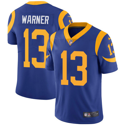 Los Angeles Rams #13 Kurt Warner Royal Blue Vapor Untouchable Limited Stitched Jersey - Zenithce