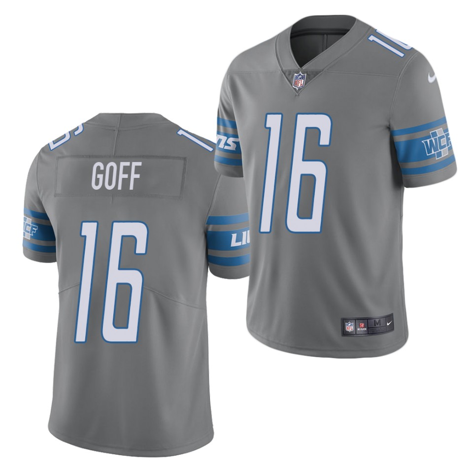 Detroit Lions #16 Jared Goff Grey Color Rush Stitched Jersey - Zenithce
