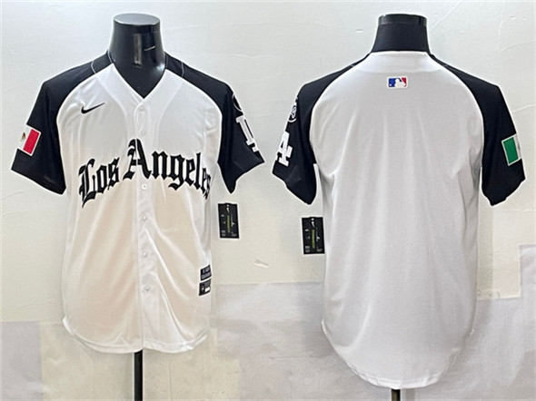 Los Angeles Dodgers Blank Team Big Logo White Black Mexico 2025 LA Gothic Style With Fernando Patch Vapor Premier Limited Stitched Jersey - Zenithce