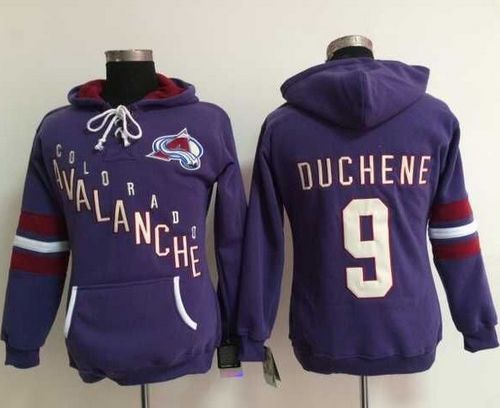 Colorado Avalanche #9 Lanny McDonald Purple Women's Old Time Heidi NHL Hoodie - Zenithce