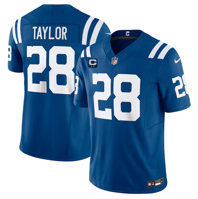 Indianapolis Colts #28 Jonathan Taylor Blue 2024 F.U.S.E. With 2-Star C Patch Vapor Limited Stitched Jersey - Zenithce