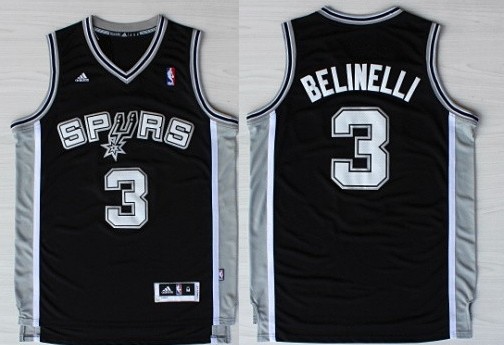 San Antonio Spurs #3 Marco Belinelli Revolution 30 Swingman Black Jersey - Zenithce
