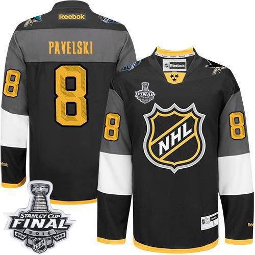 Sharks #8 Joe Pavelski Black 2016 All Star Stanley Cup Final Patch Stitched Jersey - Zenithce