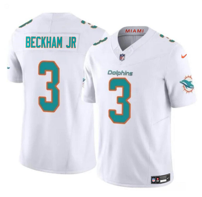 Miami Dolphins #3 Odell Beckham Jr White 2023 F.U.S.E Vapor Limited Stitched Jersey - Zenithce