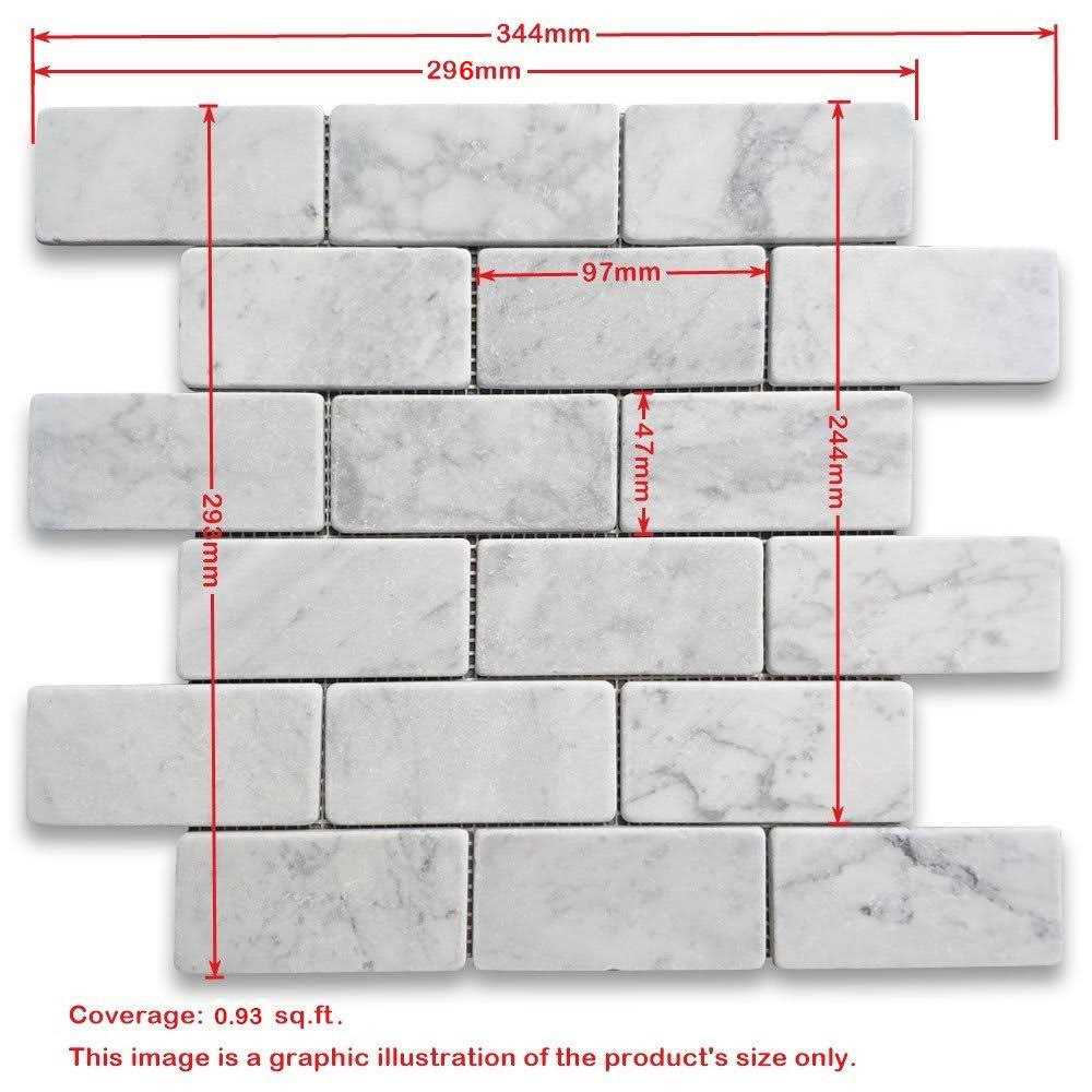 Marble Online Carrara White Marble Subway Mosaic Tile Beveled Raised Angled - Zenithce